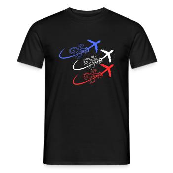 Patrouille de France, blue, white, red planes - Men's T-Shirt - black - Front - AI Model Male 178 light (178cm)