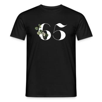 Numéro 65 floral vert - 65e anniversaire floral - T-shirt homme - noir - Devant - AI Model Male 178 light (178cm)