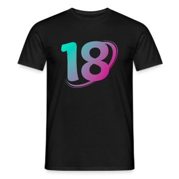 Number 18 multicolor - Men's T-Shirt - black - Front - AI Model Male 178 light (178cm)