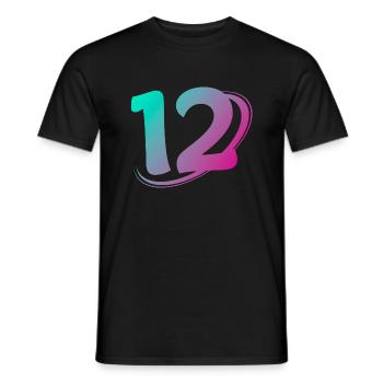 Numéro 12 multicolore - T-shirt homme - noir - Devant - AI Model Male 178 light (178cm)