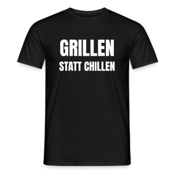 Grilling instead of chilling - Men's T-Shirt - black - Front - AI Model Male 178 light (178cm)