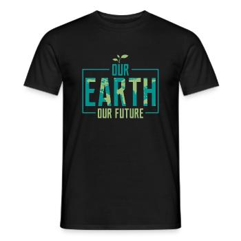 Our Earth Our Future Earth Day Environmental Plane - Men's T-Shirt - black - Front - AI Model Male 178 light (178cm)