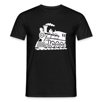 zug lokomotive - Männer T-Shirt - Schwarz - Vorne - AI Model Male 178 light (178cm)