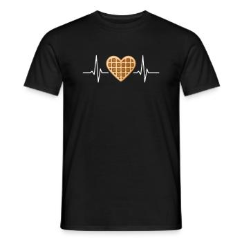 Waffle Heartbeat Ironic Waffle Lover - T-shirt homme - noir - Devant - AI Model Male 178 light (178cm)