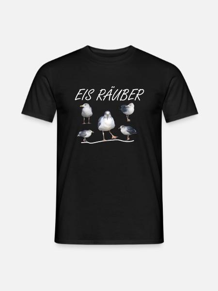 Eisräuber Eis Möwe Meer Urlaub Strand Segeln - Männer T-Shirt - Schwarz