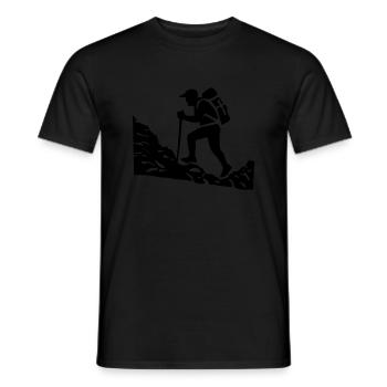 mountain hike - Men's T-Shirt - black - Front - AI Model Male 178 light (178cm)