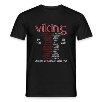 Viking Valhallah Nordic World Tour - Men's T-Shirt - black - Front - AI Model Male 178 light (178cm)