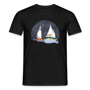 Segelboot - Männer T-Shirt - Schwarz - Vorne - AI Model Male 178 light (178cm)