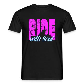 Pour les motards - RideWithSoul - T-shirt homme - noir - Devant - AI Model Male 178 light (178cm)
