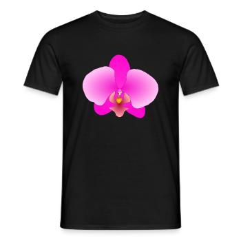 Rosa Orchidee - Männer T-Shirt - Schwarz - Vorne - AI Model Male 178 light (178cm)