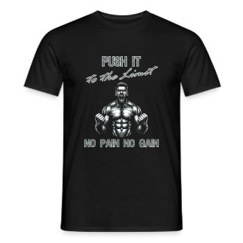 Gym Fitness Bodybuilding Push it to the Limit - Men's T-Shirt - black - Front - AI Model Male 178 light (178cm)