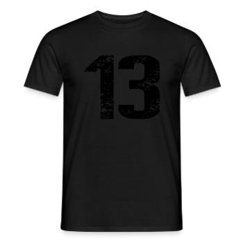 Maillot à 13 numéros - T-shirt homme - noir - Devant - AI Model Male 178 light (178cm)