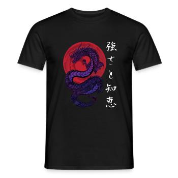 Japon Dragon japonais Vintage Anime - T-shirt homme - noir - Devant - AI Model Male 178 light (178cm)