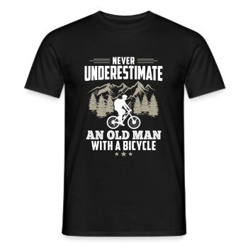 Ne jamais sous-estimer un vieil homme avec un vélo - T-shirt homme - noir - Devant - AI Model Male 178 light (178cm)