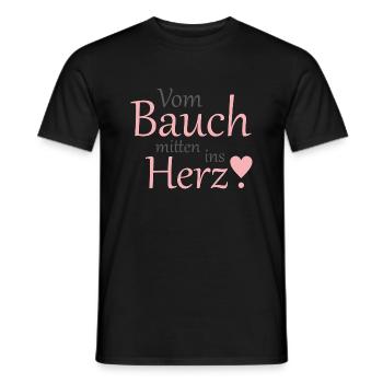Baby Kind Spruch Kinder Bauch Herz Geschenkidee - Männer T-Shirt - Schwarz - Vorne - AI Model Male 178 light (178cm)