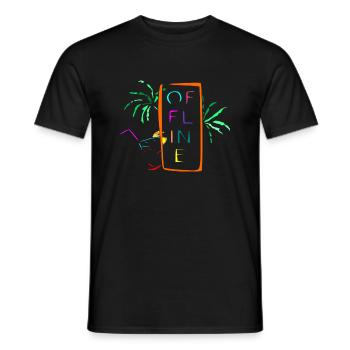 offline multicolor - Men's T-Shirt - black - Front - AI Model Male 178 light (178cm)