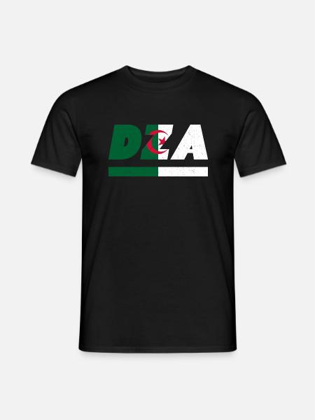 Algeria flag DZA flag - Men's T-Shirt - black