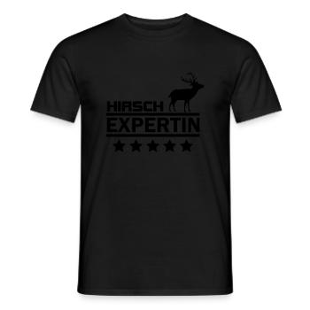 hirsch expertin - Männer T-Shirt - Schwarz - Vorne - AI Model Male 178 light (178cm)