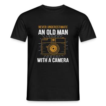 Cadeau photographe appareil photo - T-shirt homme - noir - Devant - AI Model Male 178 light (178cm)