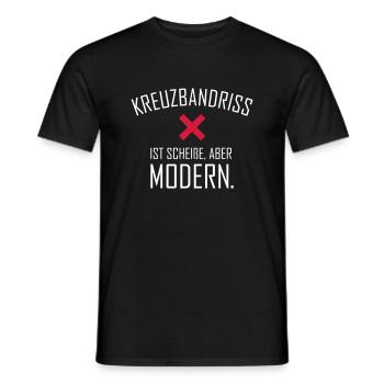 Kreuzbandriss ist scheiße, aber modern - - Männer T-Shirt - Schwarz - Vorne - AI Model Male 178 light (178cm)