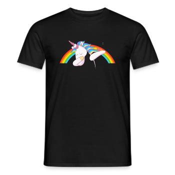 licorne licorne tamponnant licorne - T-shirt homme - noir - Devant - AI Model Male 178 light (178cm)