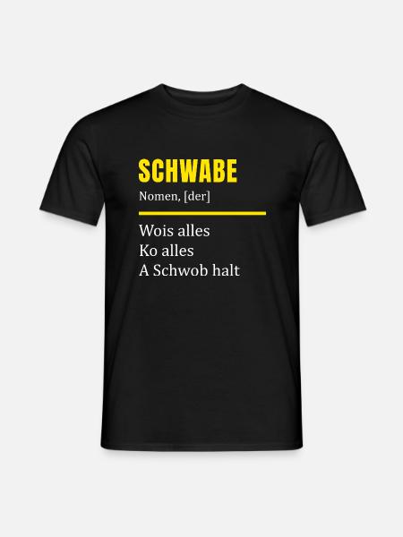 Schwaben Definition Spruch Lustig Schwäbisch für - Männer T-Shirt - Schwarz