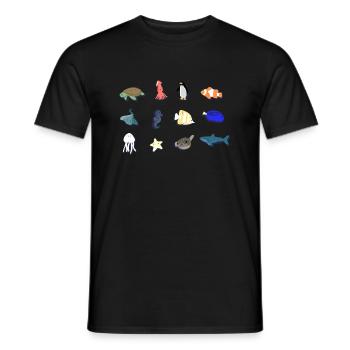 créatures marines - T-shirt homme - noir - Devant - AI Model Male 178 light (178cm)