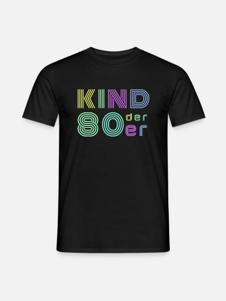 Kind 80er Retro Neon Mottoparty Achtziger Party - Männer T-Shirt - Schwarz