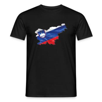 Slowenien Flagge in der Slowenien Landkarte - Männer T-Shirt - Schwarz - Vorne - AI Model Male 178 light (178cm)
