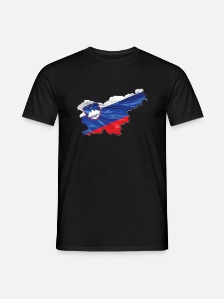 Slowenien Flagge in der Slowenien Landkarte - Männer T-Shirt - Schwarz