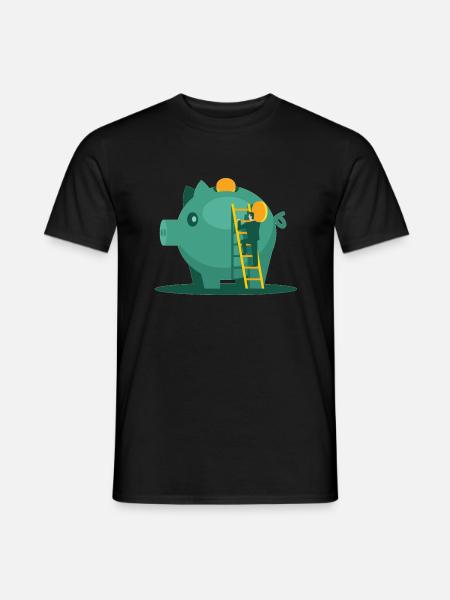 Sparschwein - Männer T-Shirt - Schwarz