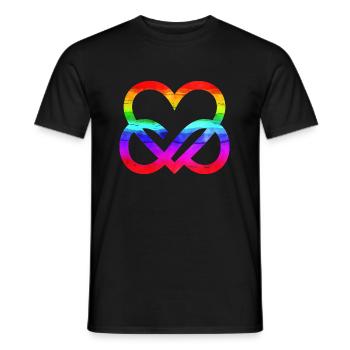 LGBTQ Rainbow Heart Infinity Infinity Heart - Men's T-Shirt - black - Front - AI Model Male 178 light (178cm)