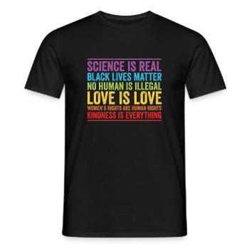 Science is Real Black Lives Matter - Men's T-Shirt - black - Front - AI Model Male 178 light (178cm)