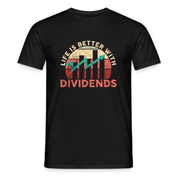 Life is Better With Dividends Shares Stock Market - Männer T-Shirt - Schwarz - Vorne - AI Model Male 178 light (178cm)
