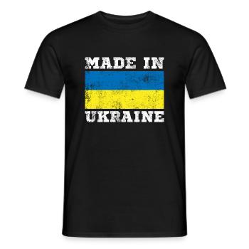 Made in Ukraine Flag Kiev Gift - Men's T-Shirt - black - Front - AI Model Male 178 light (178cm)
