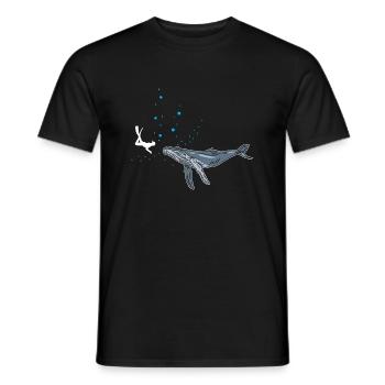 Diving with whale shark - Men's T-Shirt - black - Front - AI Model Male 178 light (178cm)