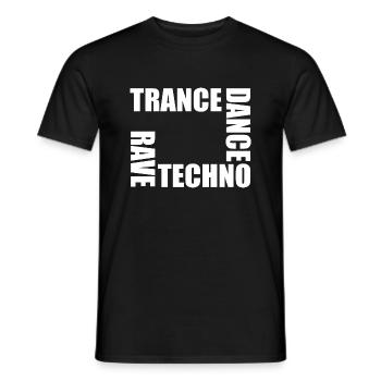 rave techno dance trance - T-shirt homme - noir - Devant - AI Model Male 178 light (178cm)