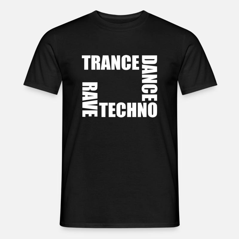 Rave Techno Dance Trance - Männer T-Shirt - Schwarz