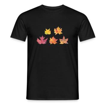 Autumn leaves - Men's T-Shirt - black - Front - AI Model Male 178 light (178cm)