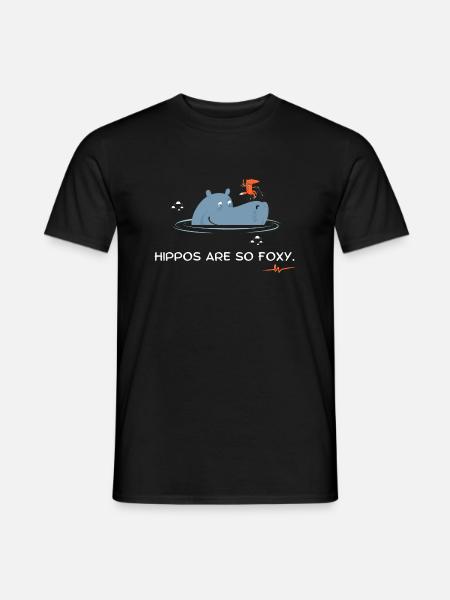 Nilpferd + Fuchs auf Fahrrad | Hippos are so foxy - Männer T-Shirt - Schwarz