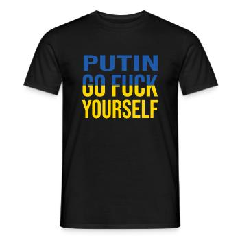 fuck putin - Men's T-Shirt - black - Front - AI Model Male 178 light (178cm)