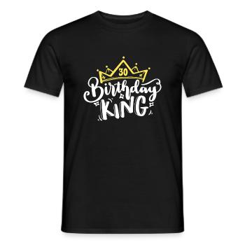 Birthday King 30 years 30th birthday King Crown - Men's T-Shirt - black - Front - AI Model Male 178 light (178cm)