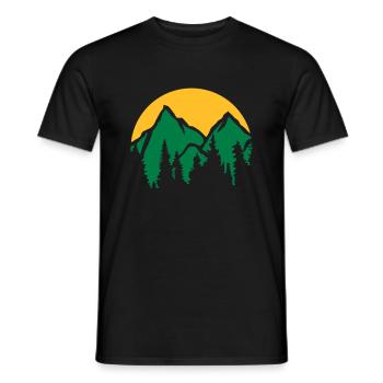 Montagnes Soleil Conifères - T-shirt homme - noir - Devant - AI Model Male 178 light (178cm)