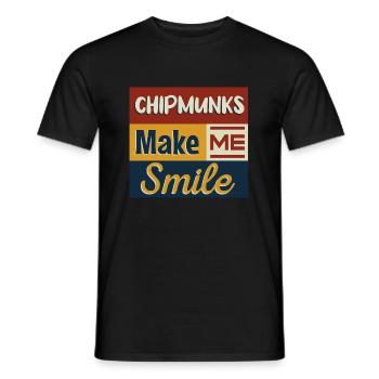 Chipmunks Cute Squirrel Forest Animal Nature - Men's T-Shirt - black - Front - AI Model Male 178 light (178cm)