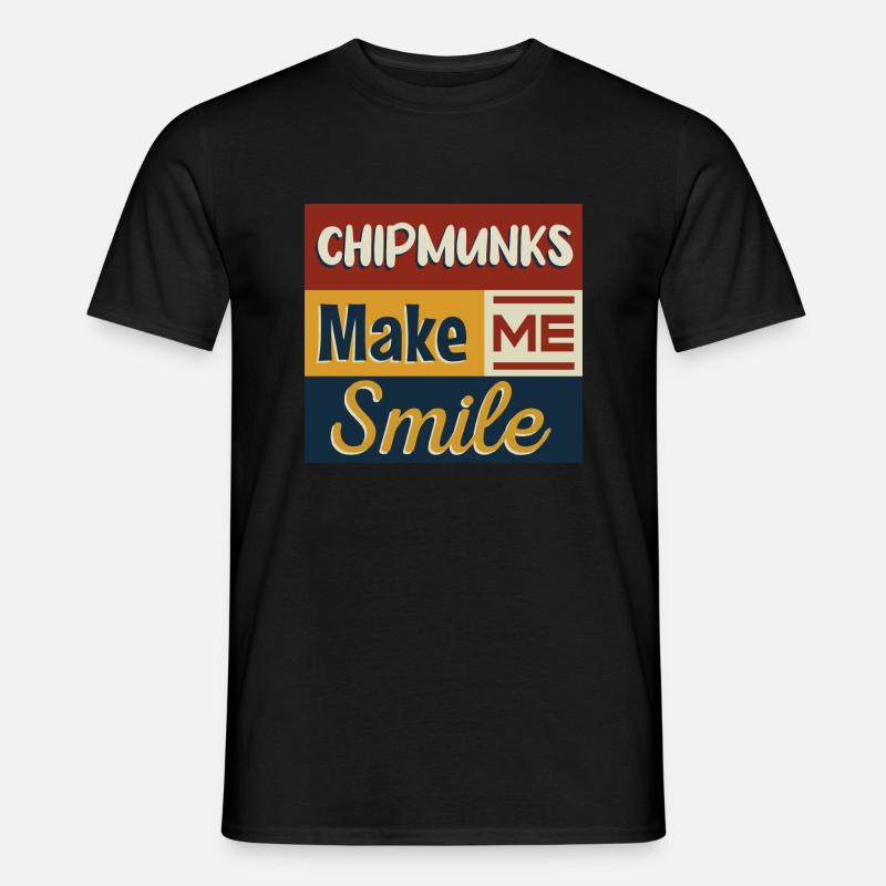 Chipmunks Niedliches Eichhörnchen Waldtier Natur - Männer T-Shirt - Schwarz