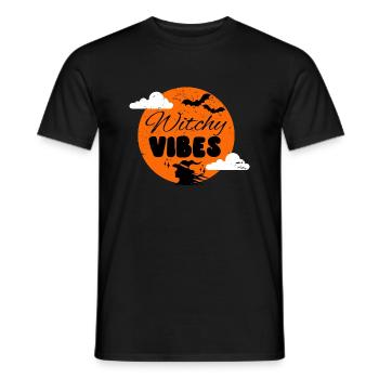 Witchy vibes halloween - Men's T-Shirt - black - Front - AI Model Male 178 light (178cm)