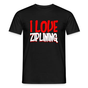 I Love Ziplining 2 - Männer T-Shirt - Schwarz - Vorne - AI Model Male 178 light (178cm)