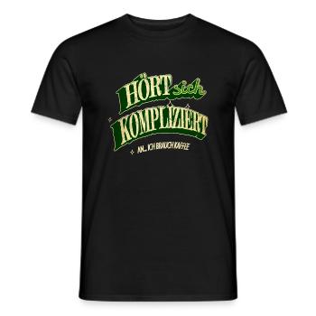 becher morgen statement frühaufsteher montag - Männer T-Shirt - Schwarz - Vorne - AI Model Male 178 light (178cm)