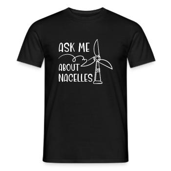 Wind turbine technician wind farm wind power - Men's T-Shirt - black - Front - AI Model Male 178 light (178cm)
