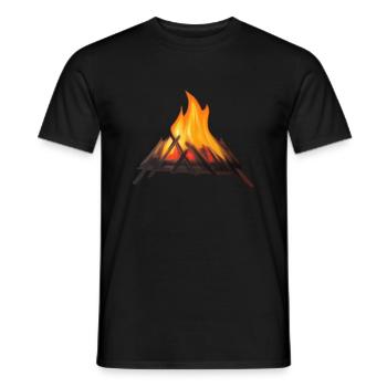 Feu de camp Camping Nature Feu de forêt Extérieur Tente 2 - T-shirt homme - noir - Devant - AI Model Male 178 light (178cm)